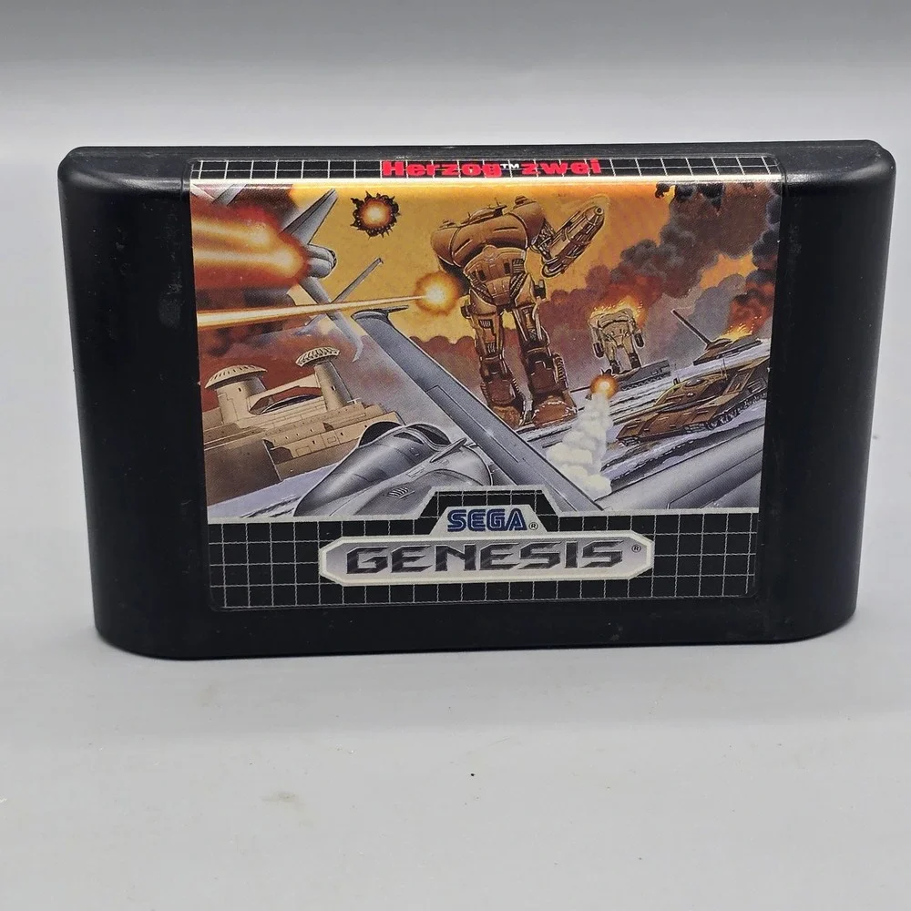 Herzog Zwei Sega Genesis 1990 RTS Game Cartridge OEM Original Case Technosoft